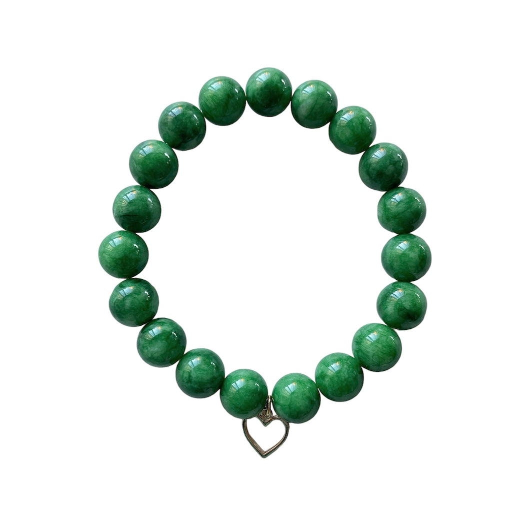 Jade & Gold Heart Bracelet