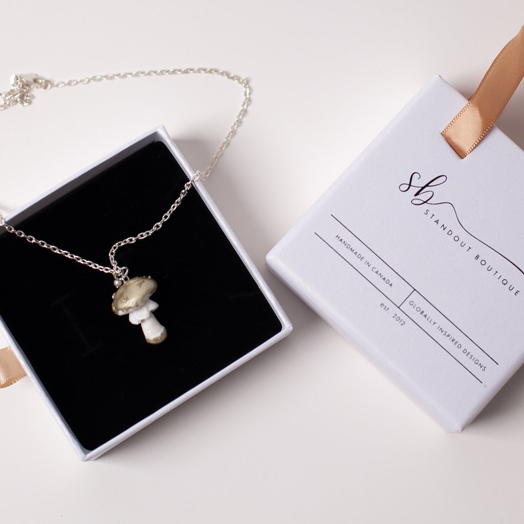 Enchanted Silver Mushroom Necklace