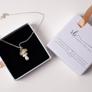 Enchanted Silver Mushroom Necklace