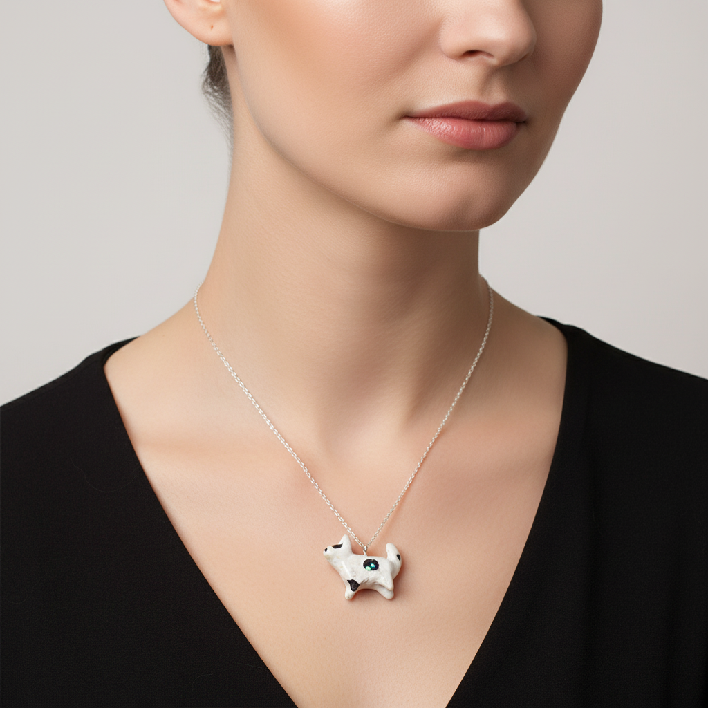 Luna Dalmatian Pendant Necklace