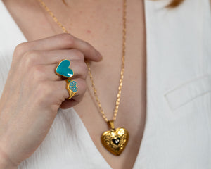 Enamel Heart Ring
