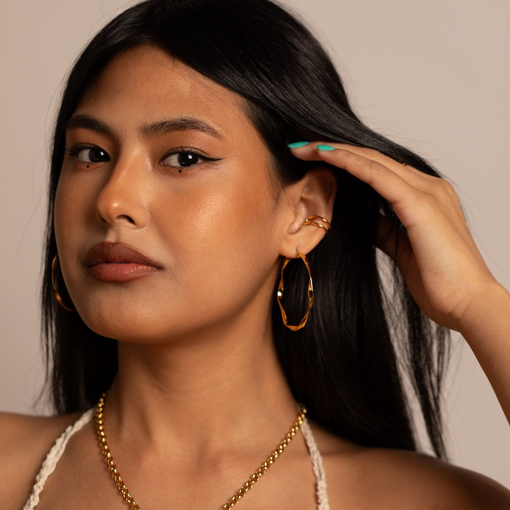 Aurora Twisted Hoop Earrings