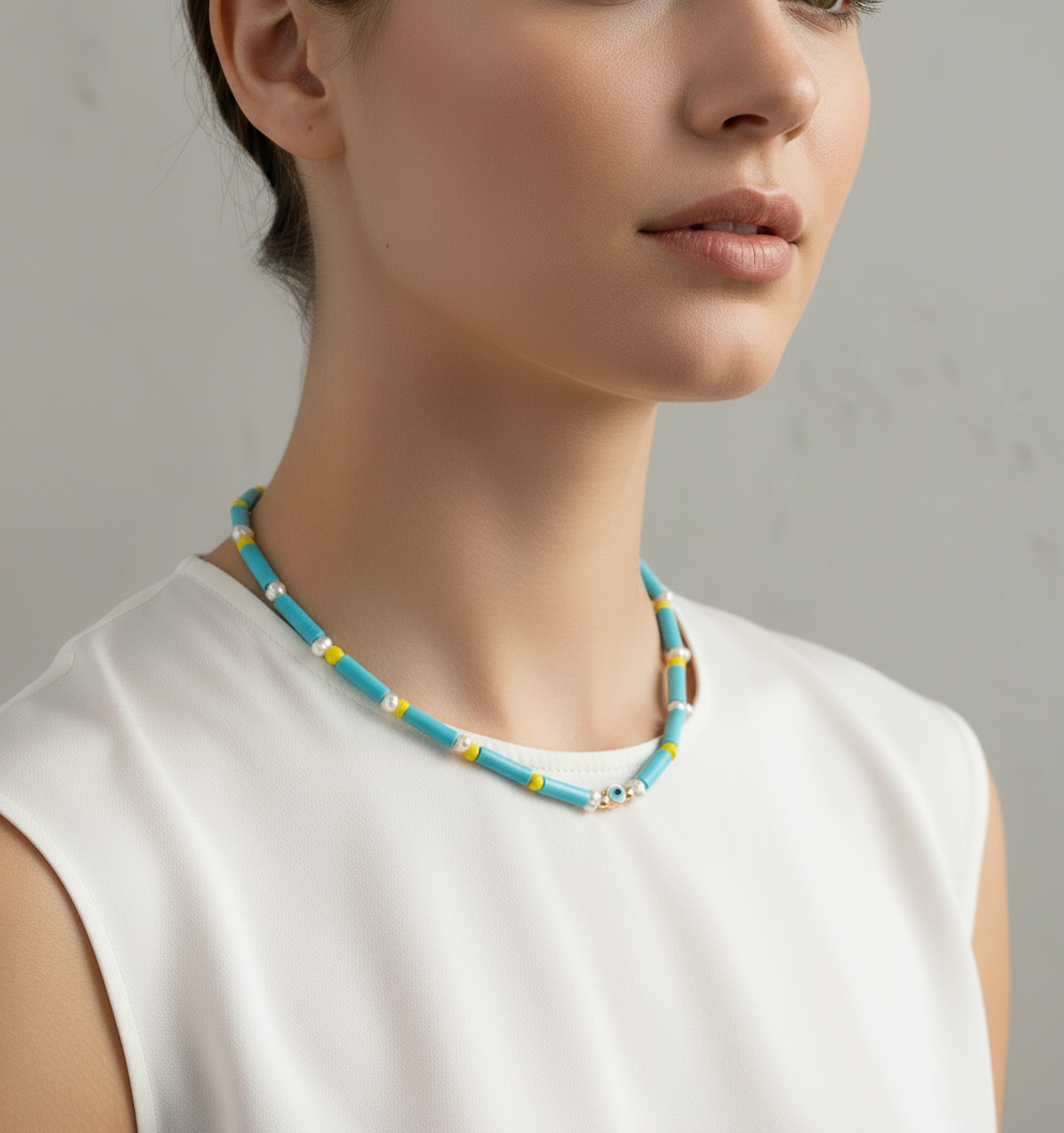 Beaded Pearl Necklace