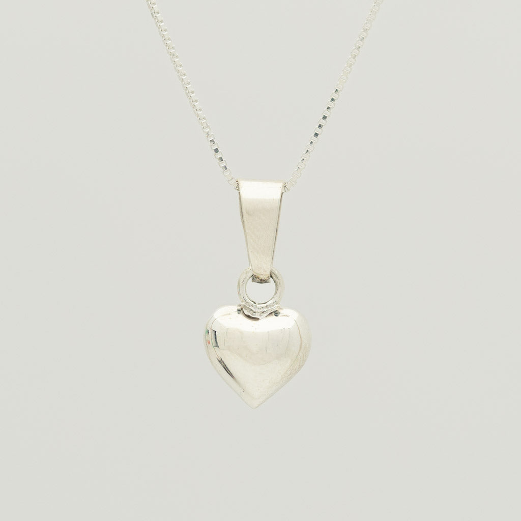 Sterling Silver Bold Heart Pendant Necklace