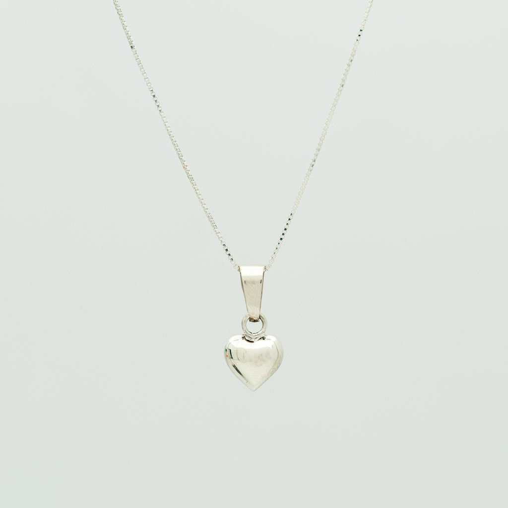 Sterling Silver Bold Heart Pendant Necklace