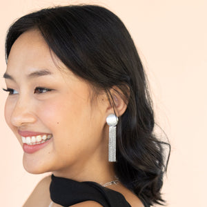 Silver Fringe Drop Earrings