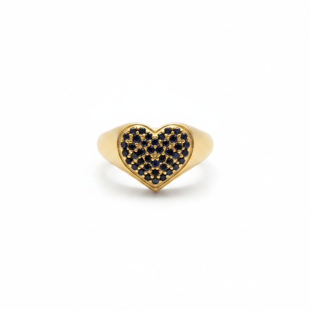 Midnight Pavé Heart Ring