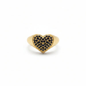 Midnight Pavé Heart Ring