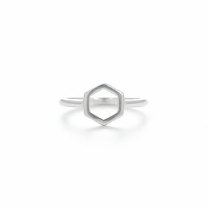Sterling Silver Hexagon Ring