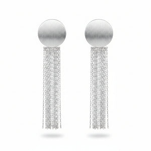 Silver Fringe Drop Earrings