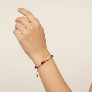 Coral & Pearl Bracelet