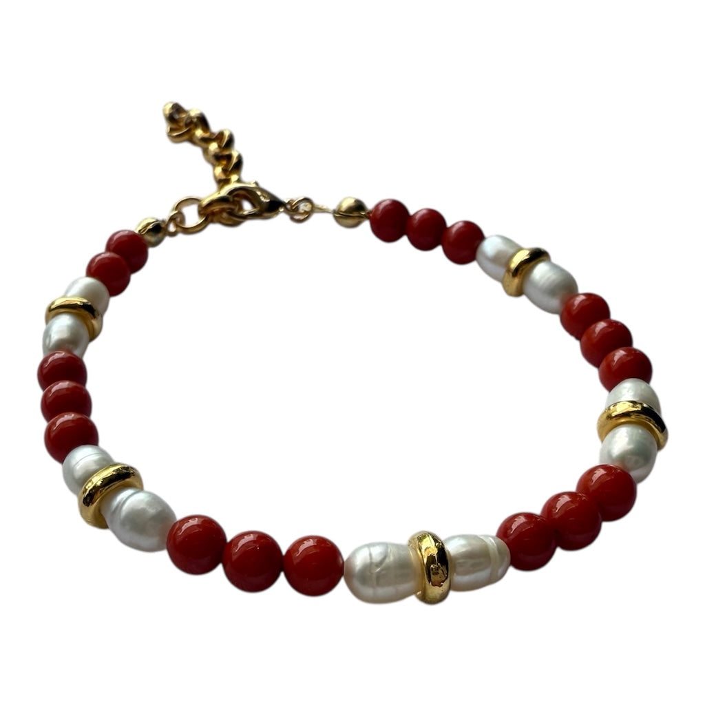 Coral & Pearl Bracelet