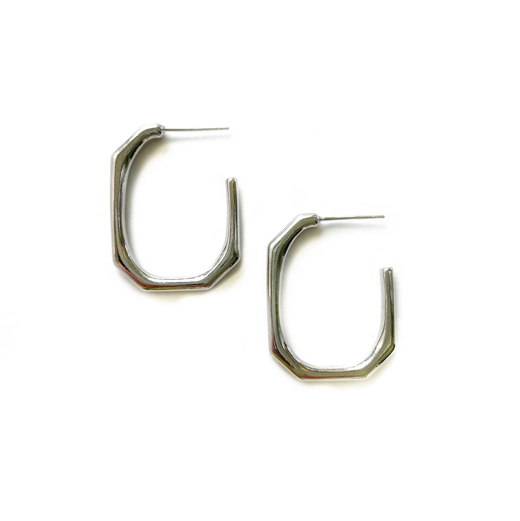 Elina Silver Hoops
