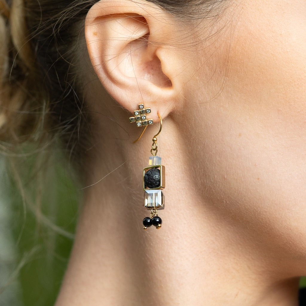 Faye Onyx Lava Earrings