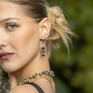 Faye Onyx Lava Earrings