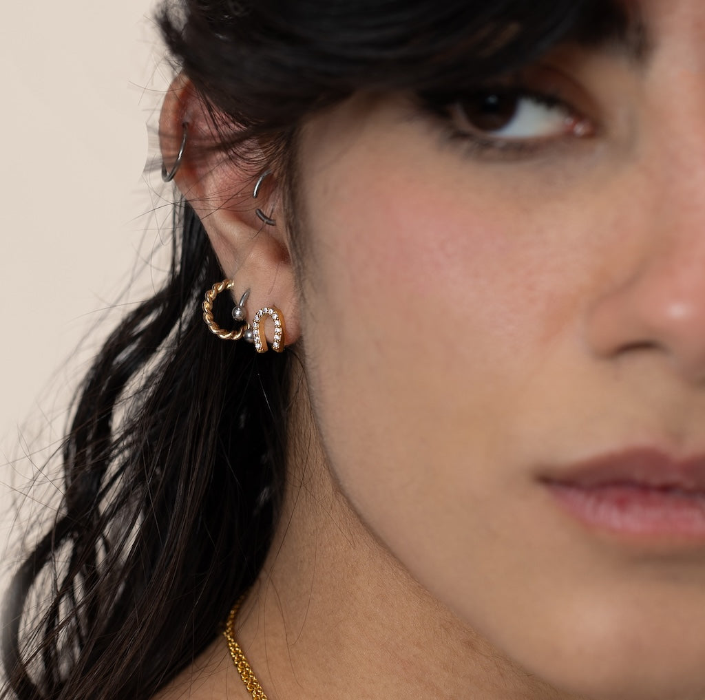 Gold Horseshoe Studs