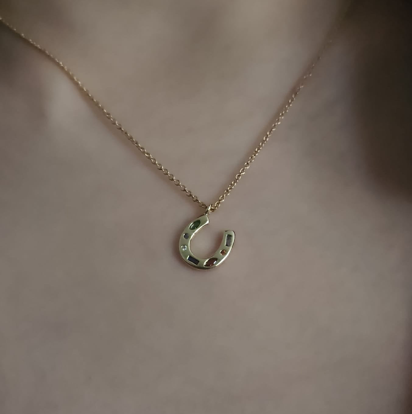 Horseshoe Gem Necklace