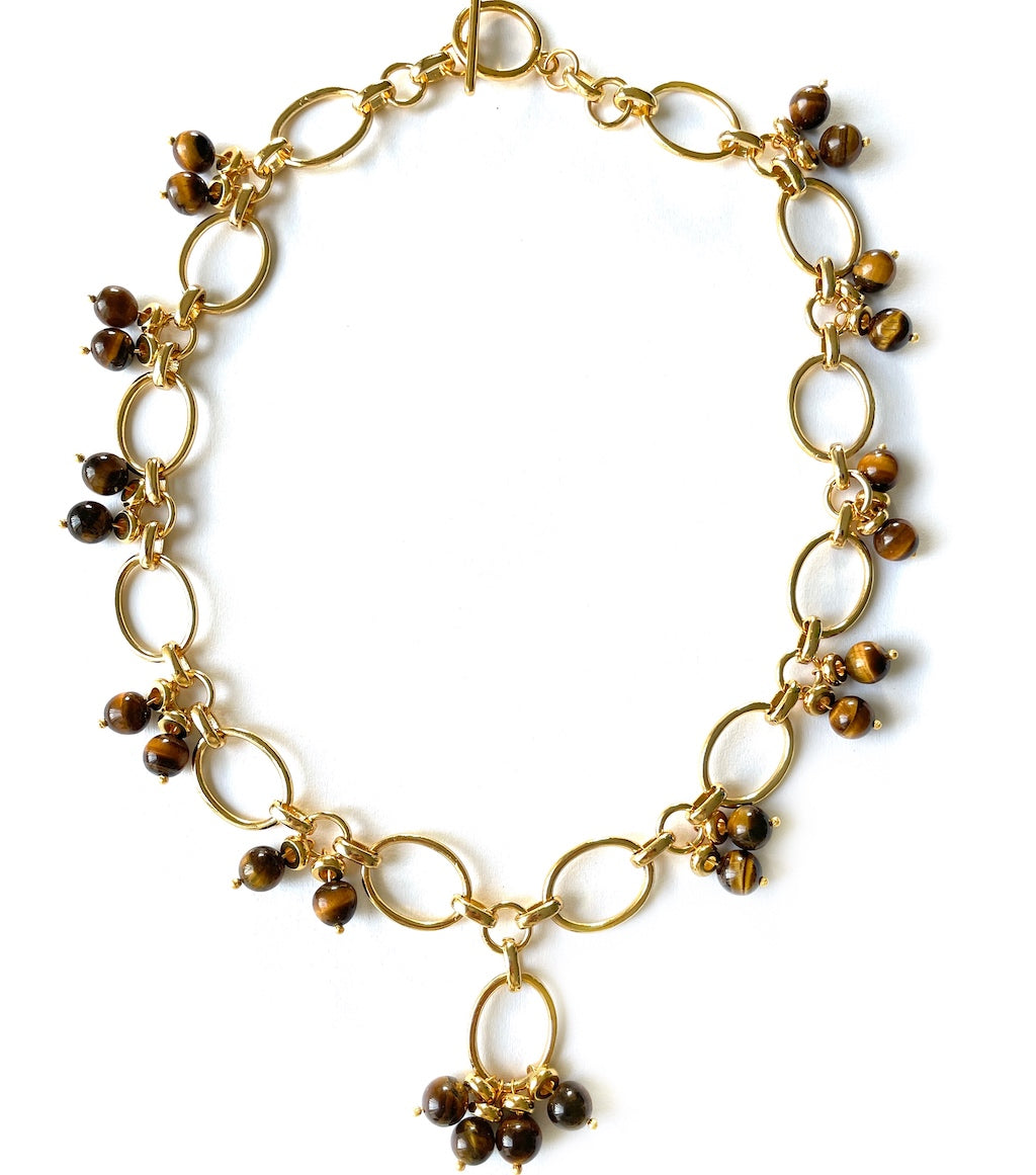 Tigers eyes Olabisi Necklace & Earrings Set