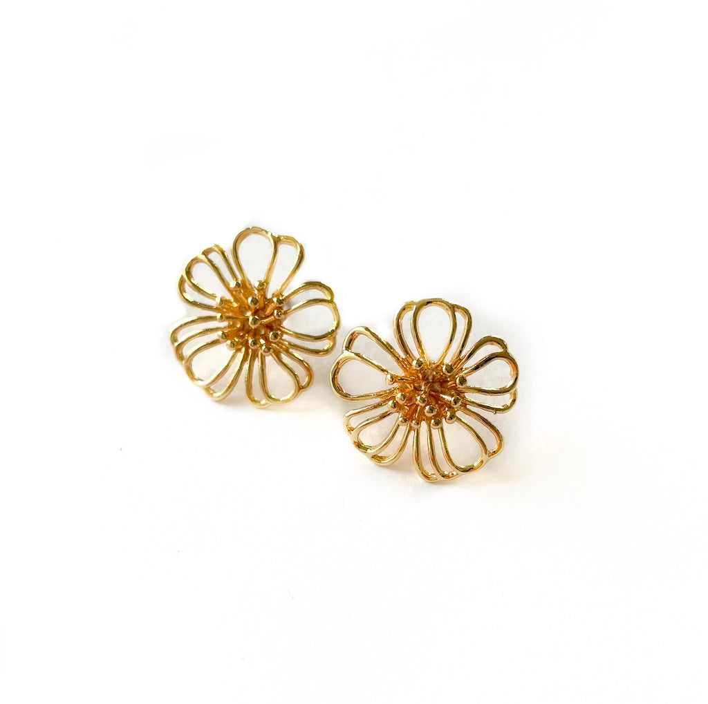 Marigold Gold Flower Studs