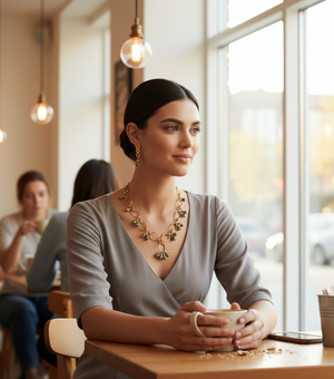Dalmatian Jasper Olabisi Necklace & Earrings Set