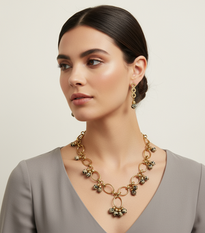 Dalmatian Jasper Olabisi Necklace & Earrings Set
