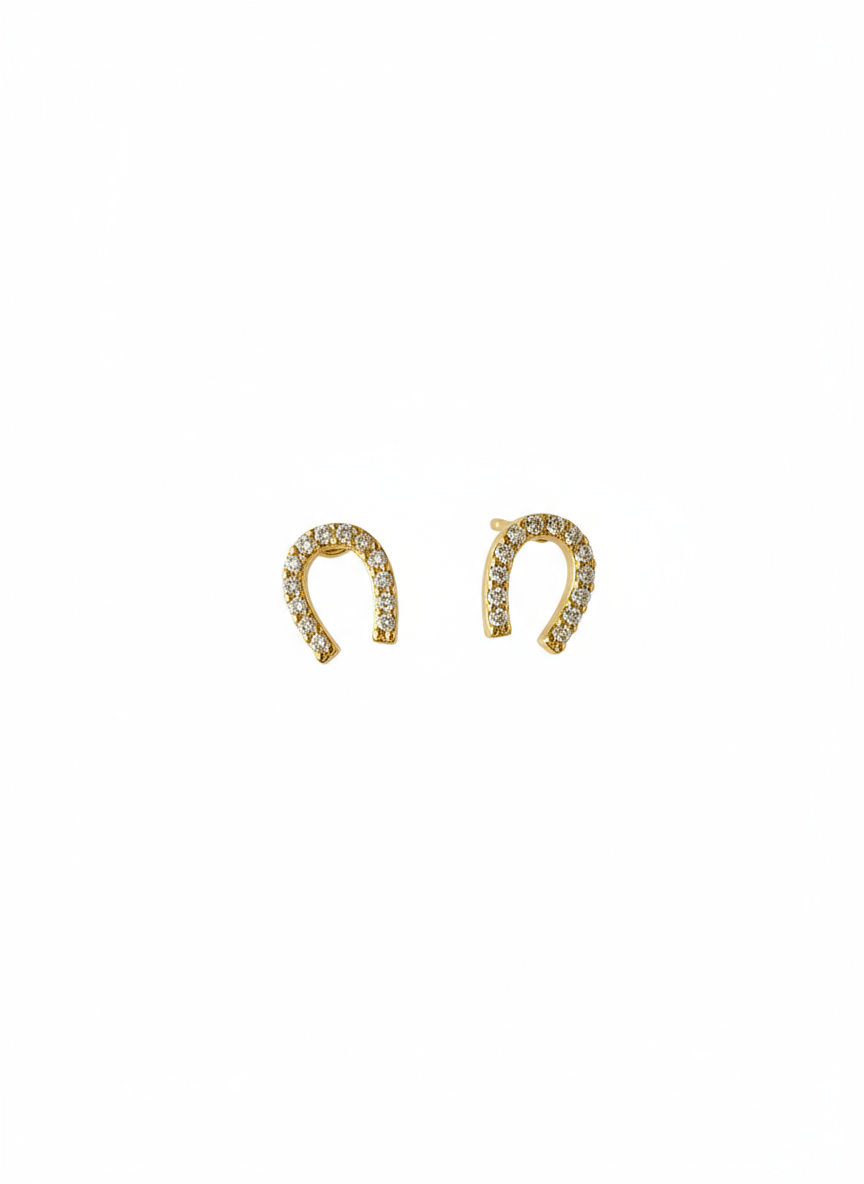 Gold Horseshoe Studs