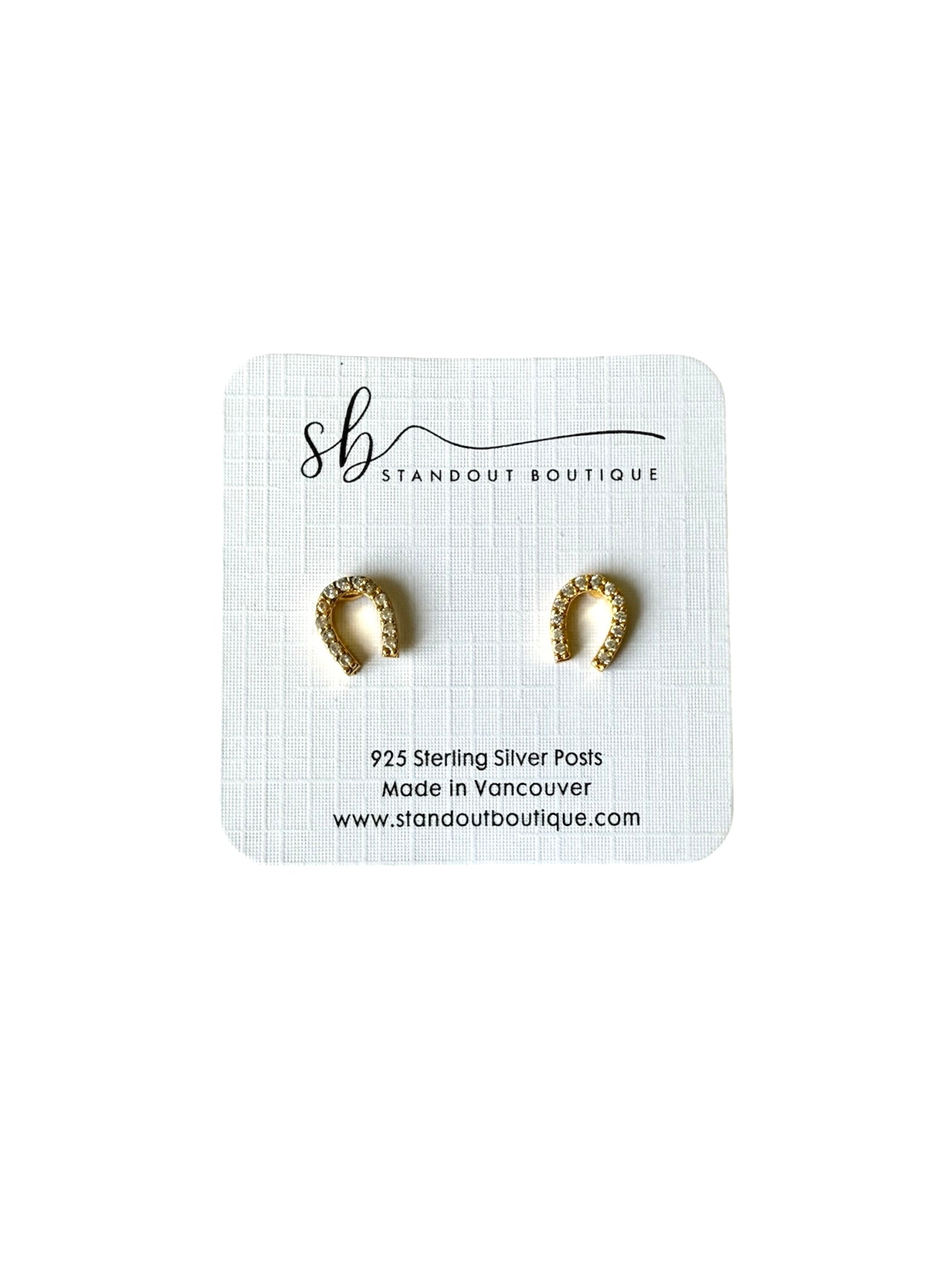 Gold Horseshoe Studs