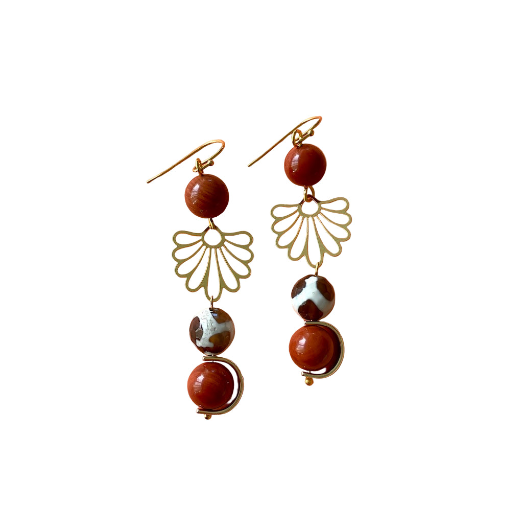 Red Jasper Fan Earrings