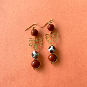 Red Jasper Fan Earrings