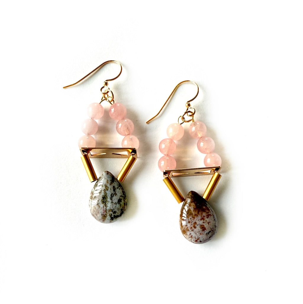 Delicate Rose Quartz Earrings