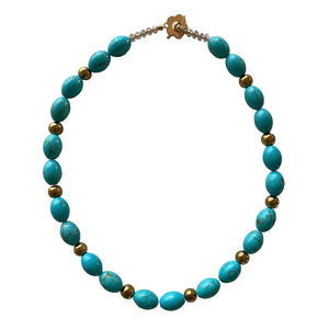 Turquoise & Gold Hematite Necklace