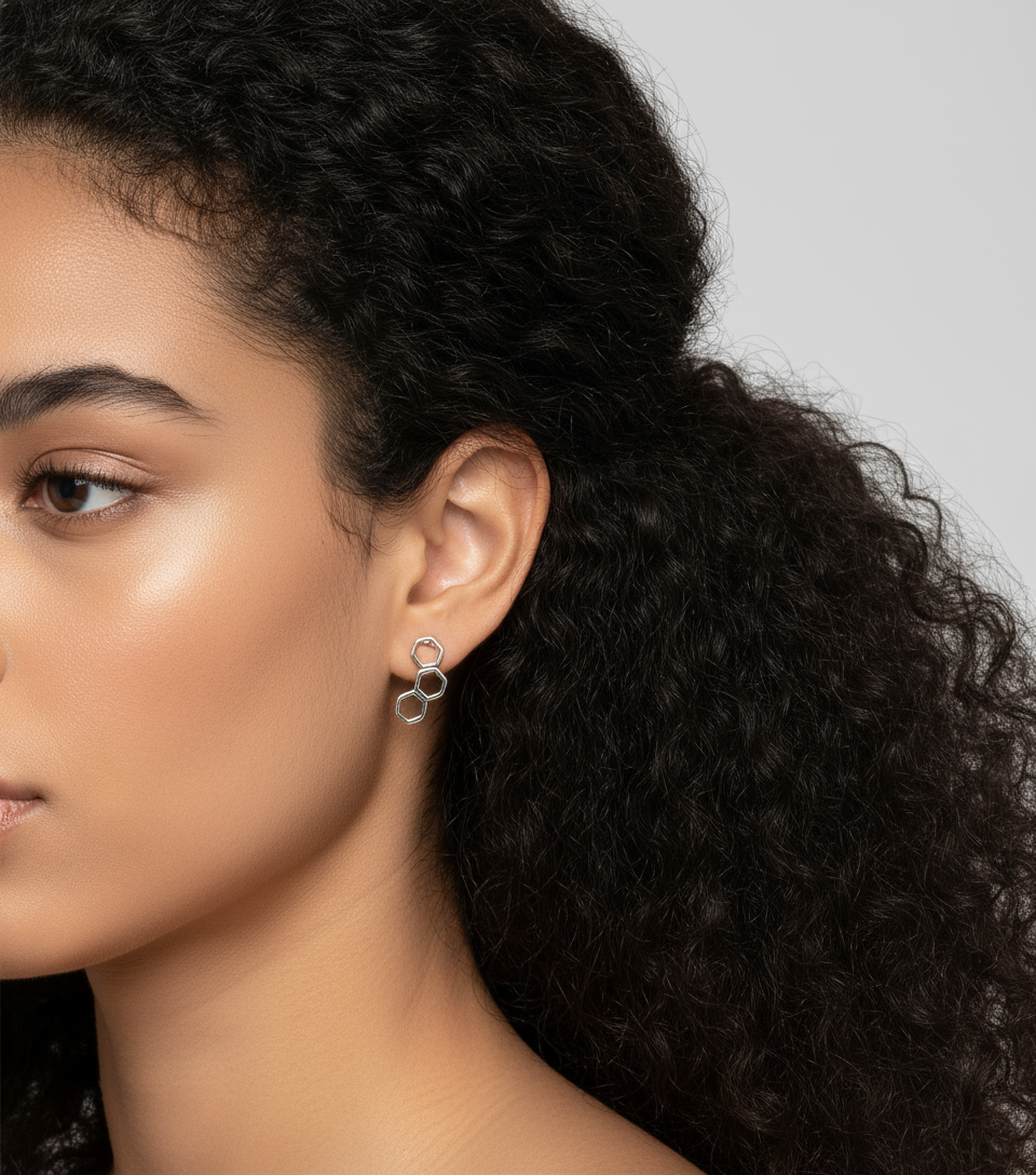 Sterling Beehive Honeycombed Shaped Studs - Standout Boutique