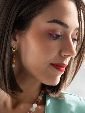 Mookaite Necklace & Drop Earring Set
