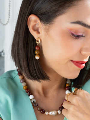 Mookaite Necklace & Drop Earring Set