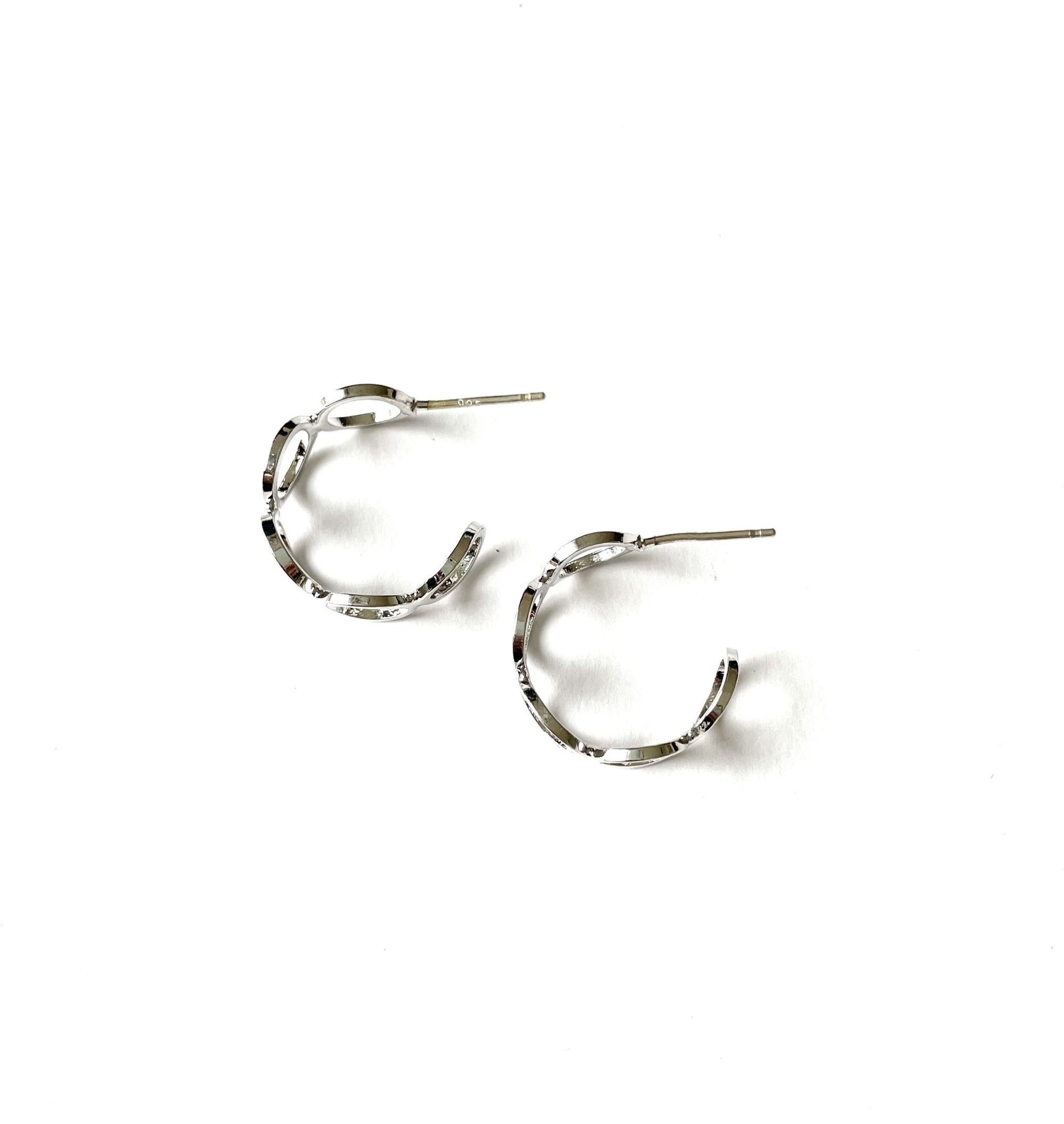 Desiree Silver Cuban Link Hoops - Standout Boutique