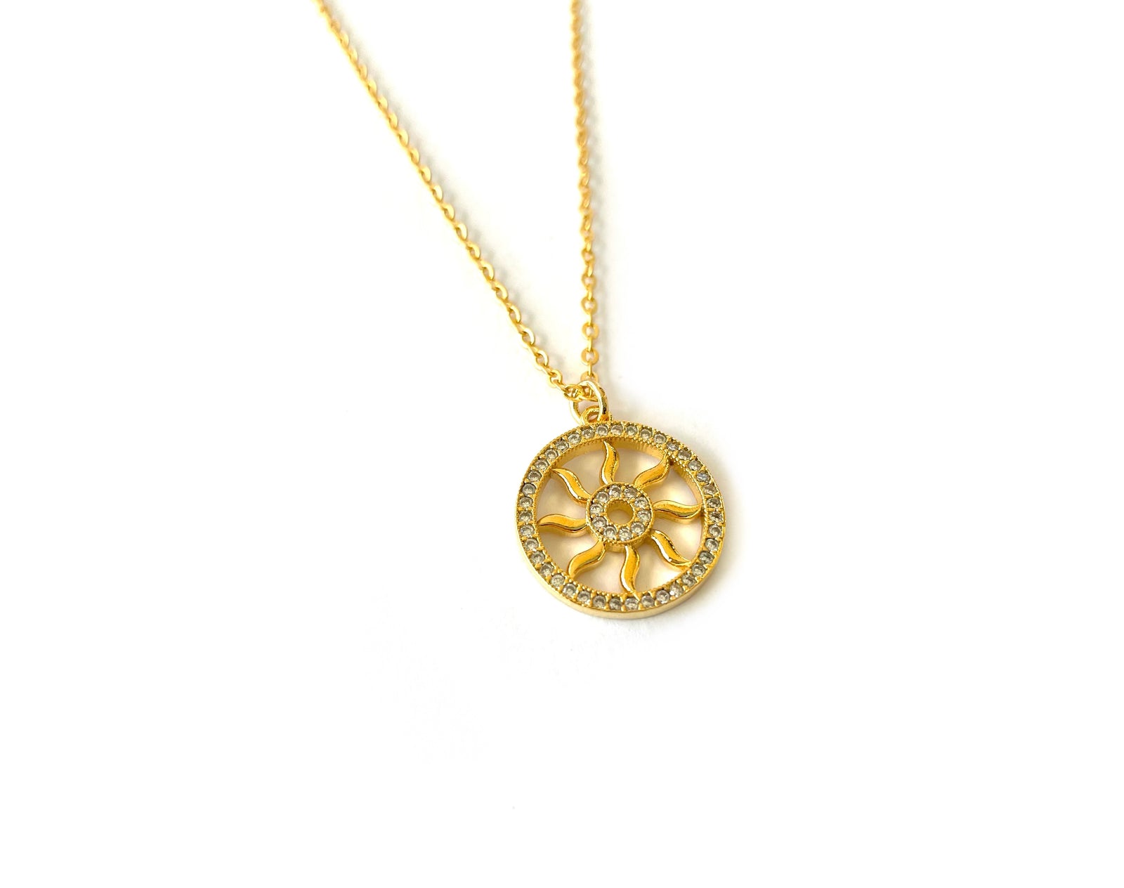 Gold Sun Zirconia Crystal Pendant - Standout Boutique