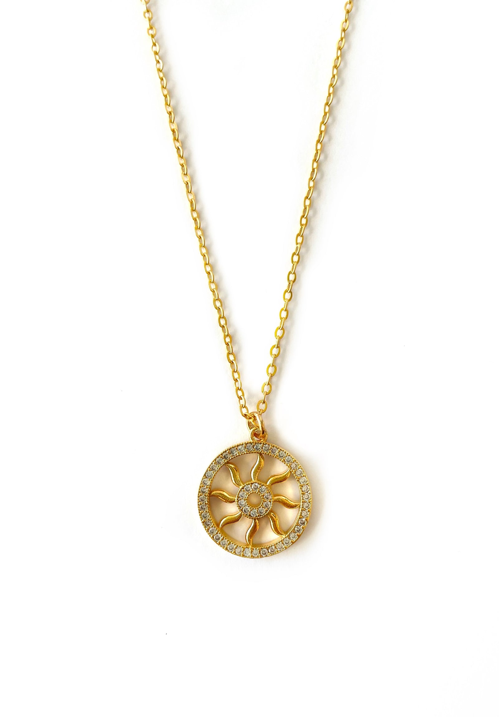 Gold Sun Zirconia Crystal Pendant - Standout Boutique