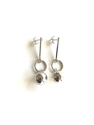 Alejandra Silver Drop Circle Earrings - Standout Boutique