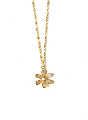 Pary Gold Flower Pearl Necklace - Standout Boutique