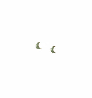 crescent moon stud earrings in sterling silver