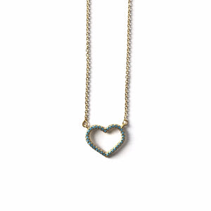 Turquoise Heart Gold Chain Necklace - Standout Boutique