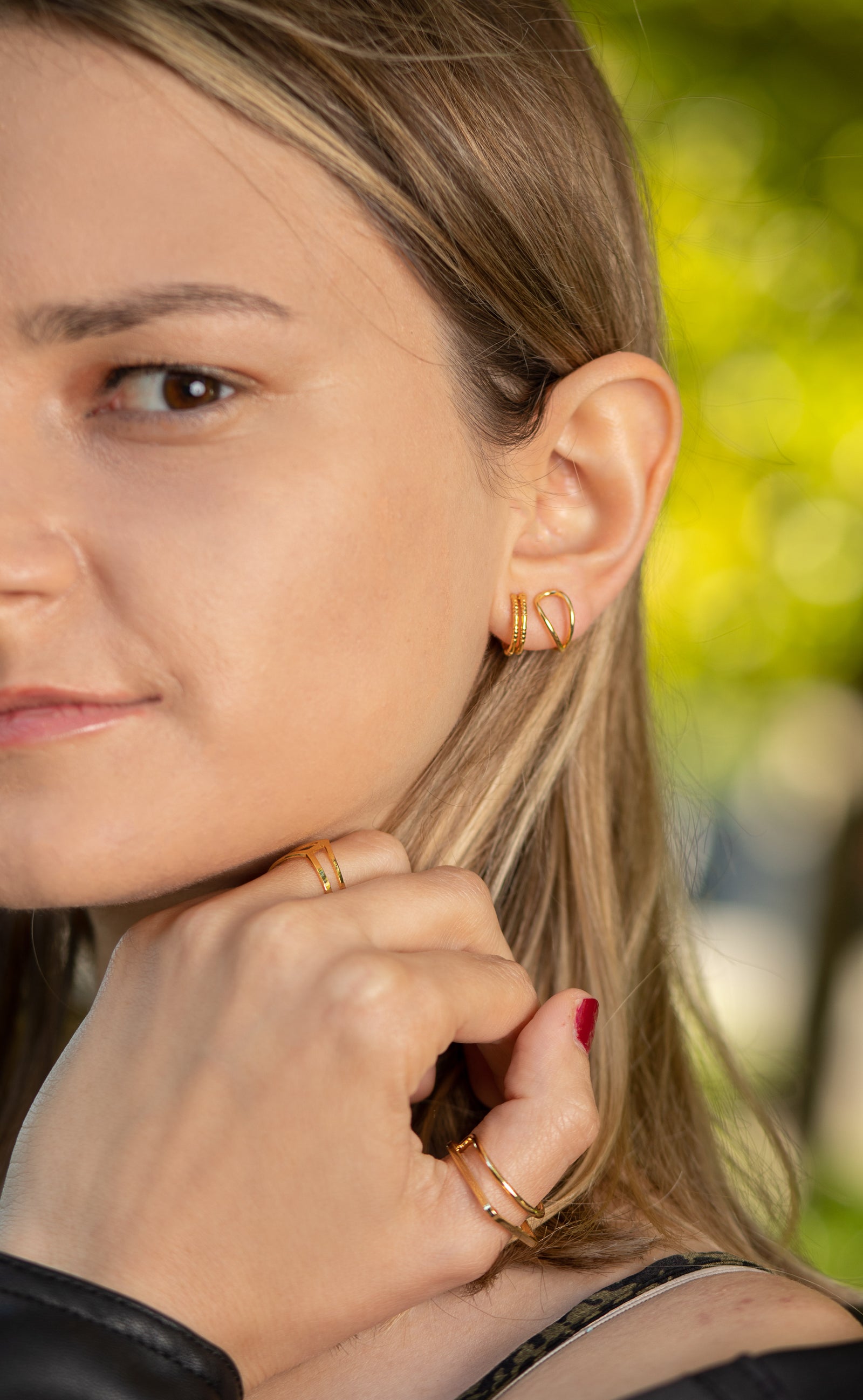 small and dainty ear cuff for pierced and non pierced ears with a gold finish over brass