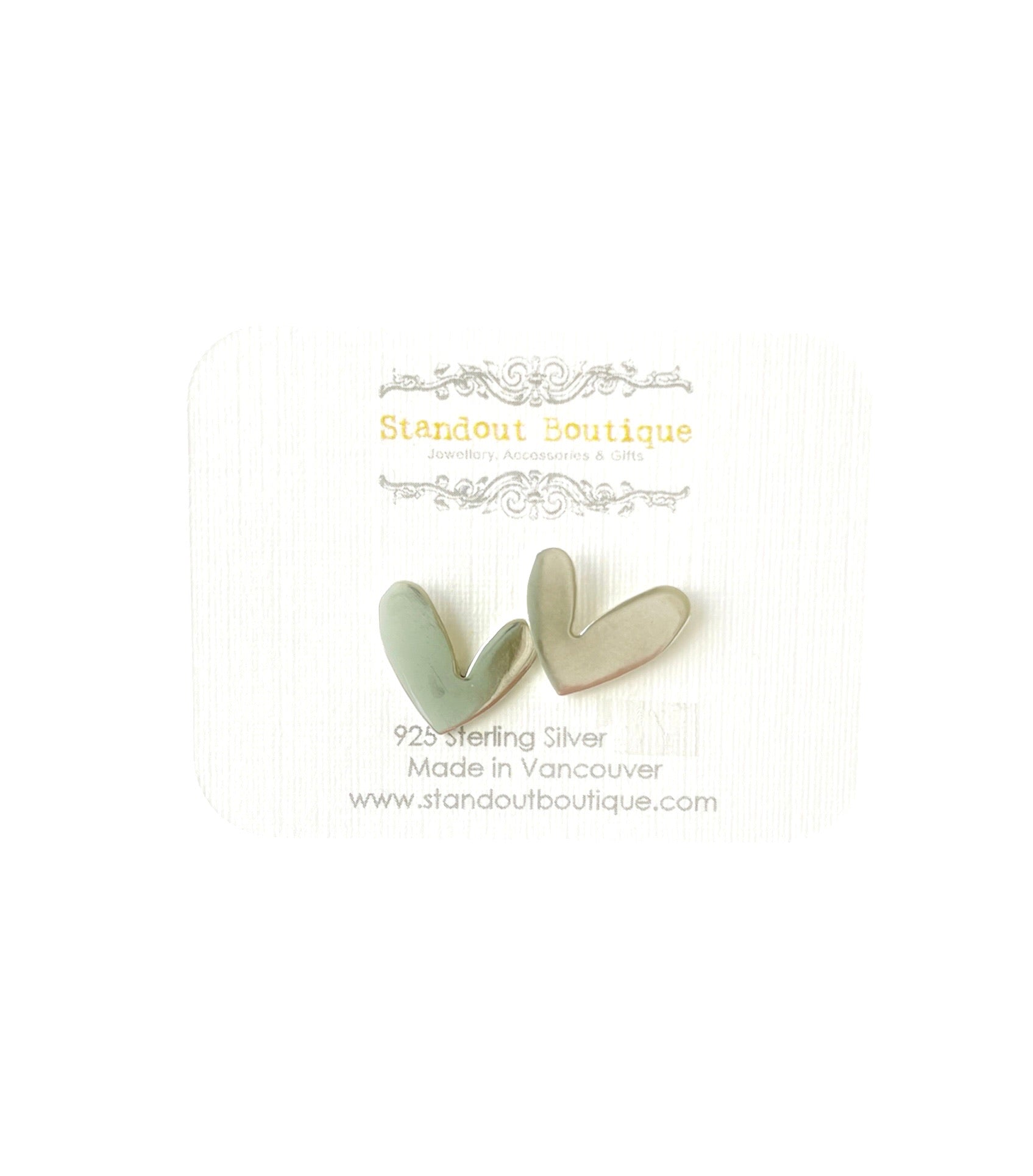 Silver Heart Earrings - Standout Boutique